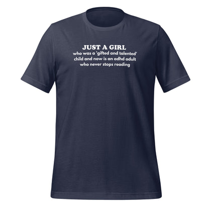 Just a Girl ADHD Adult Who Never Stops Reading Shirt