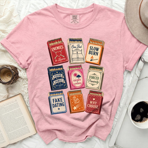 Iconic Romance Trope Matchbox Tee in Blossom