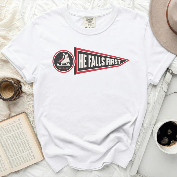 He Falls First Vintage Tee in White