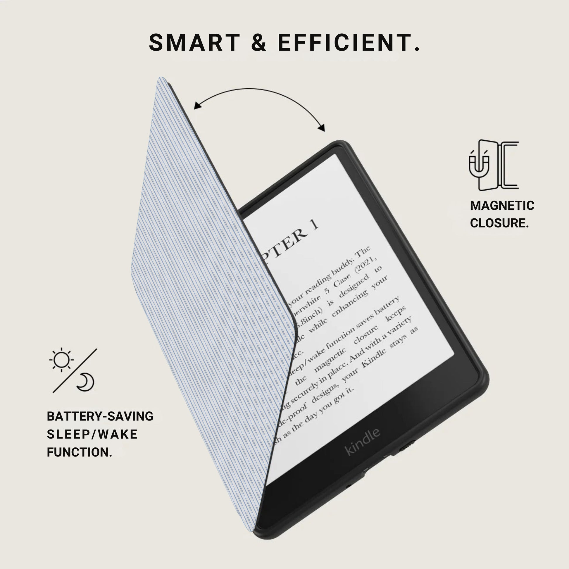Battery-Saving Sleep/Wake Function Kindle Case