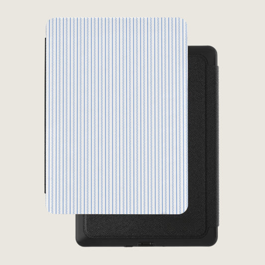 Blue and White Striped Pattern E-Reader Case