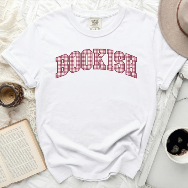Gingham Bookish Tee in White