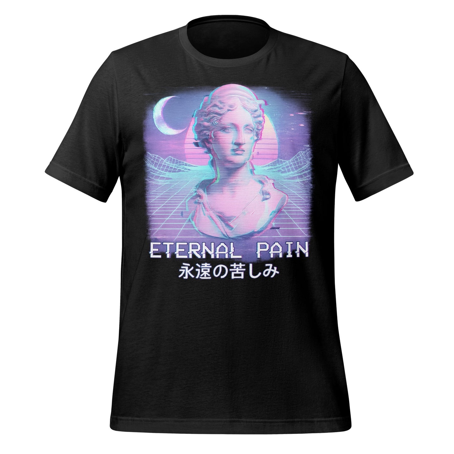 Eternal Pain Vaporwave Bust with Moon Graphic Shirt