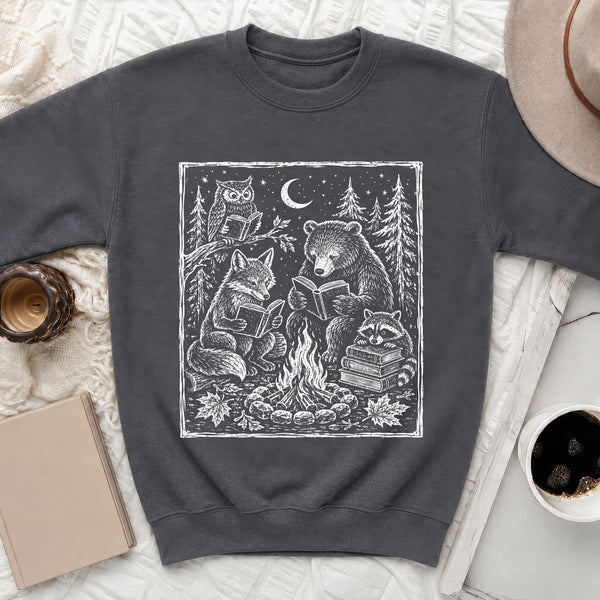 Campfire Critters Sweatshirt in Dark Heather