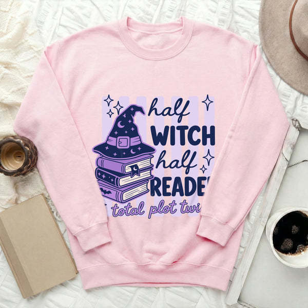 Half Witch Reader Sweatshirt in Light Pink