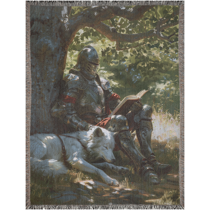 🌳 Tranquil Knight Woven Tapestry Blanket