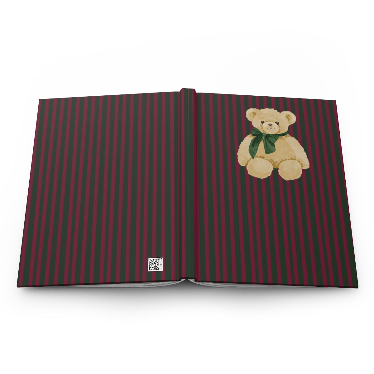 Striped Journal with Cute Teddy Bear Cover Design