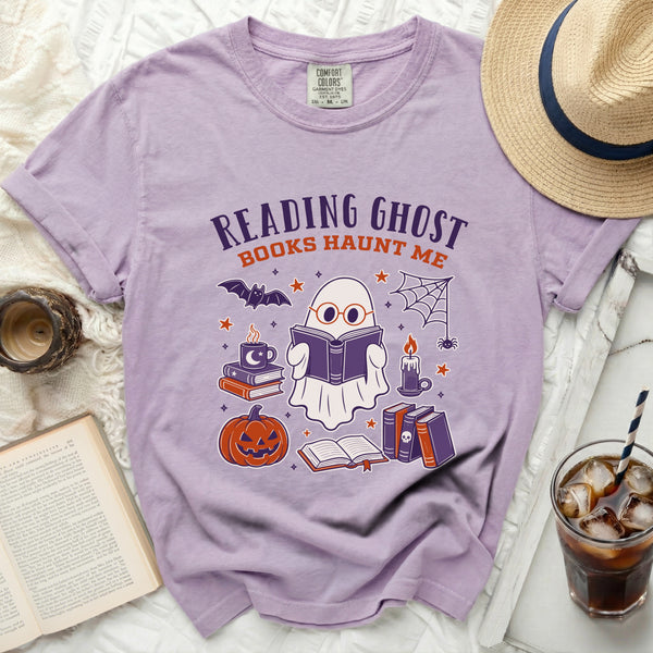 Reading Ghost Halloween Night Tee in Orchid