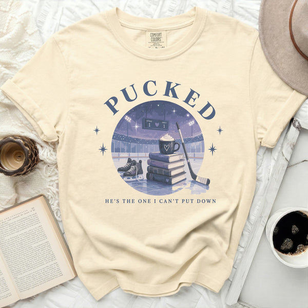 Pucked Hockey Romance Tee in Ivory