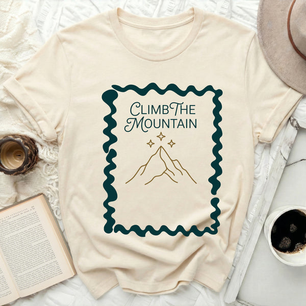 Wavy Border Summit Tee in Natural