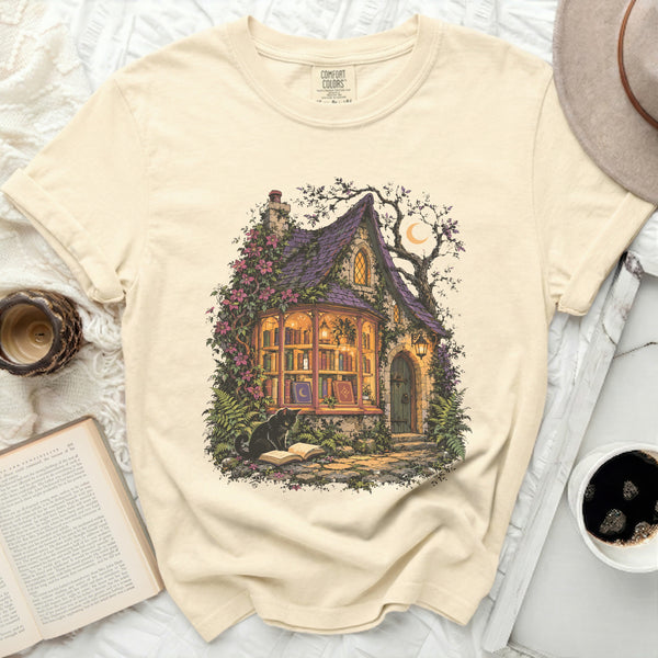 Midnight Bookshop Tee in Ivory