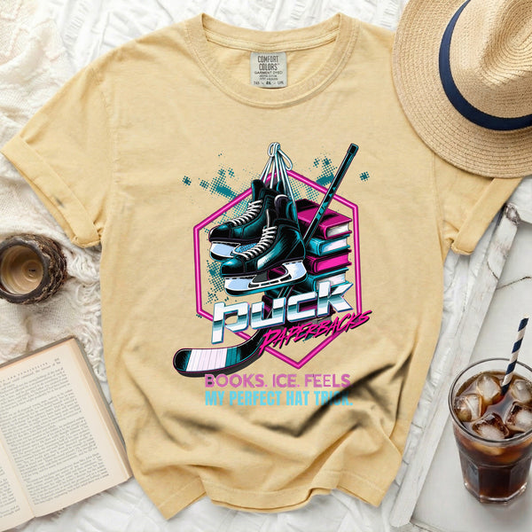 Puck Paperbacks Hockey Reader Tee in Butter