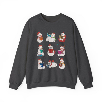 Festive Snowman Crewneck with Holiday Characters Sweater