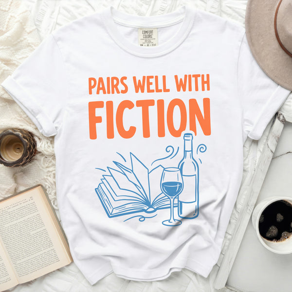 Pairs Well With Fiction Tee in White