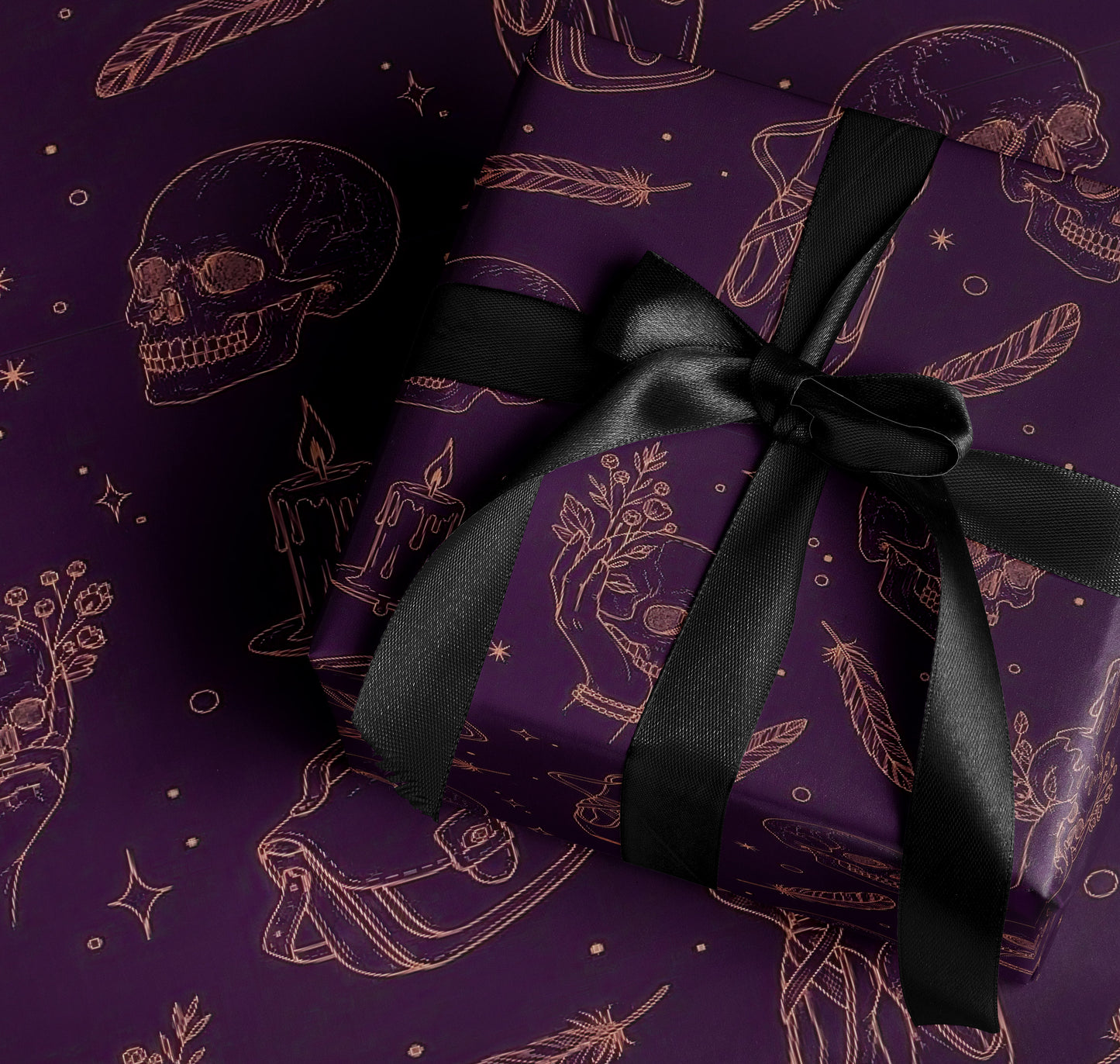 Spooky Skull and Candle Design Decorative Wrapping Product