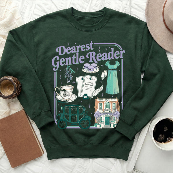 Dearest  Reader Sweatshirt in Forest Green