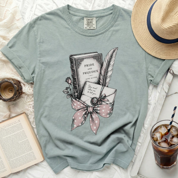 Austen Literary Charm Tee in Bay