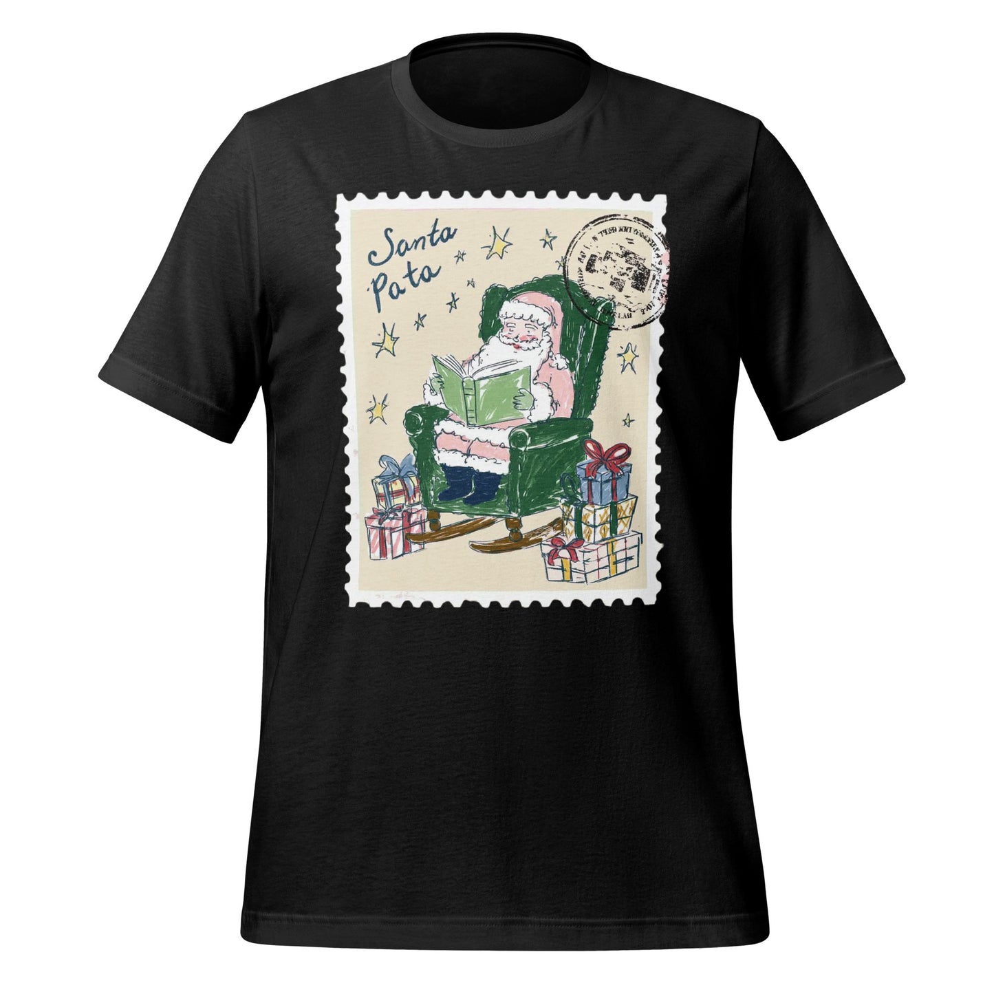 Vintage Santa Claus Stamp Design Christmas T-Shirt