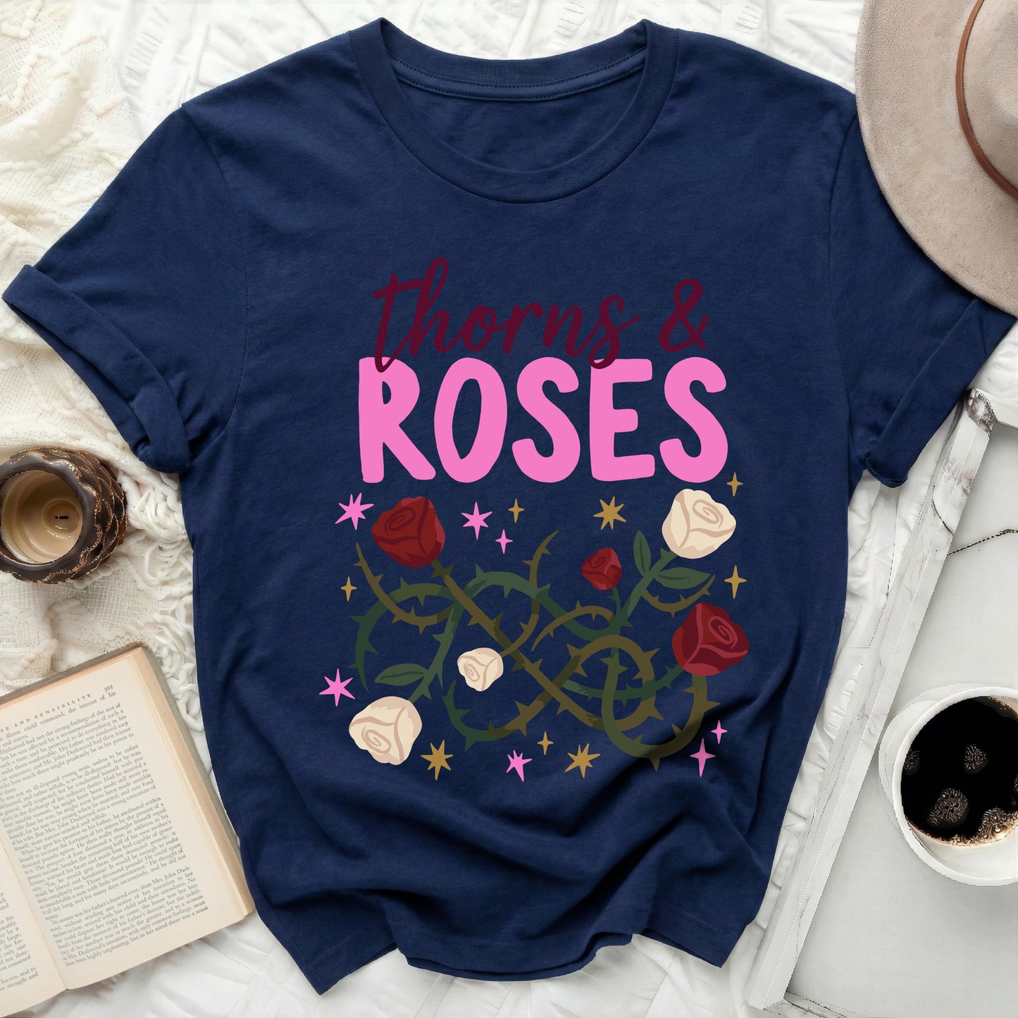 Thorns & ROSES floral design graphic t-shirt product type

Thorns Roses
Floral Tee
Graphic Top
Rose Pattern
Thorns Vines
Star Accents
Navy Blue
Dark Blue
Flower Graphic
Nature Motif
Botanical Print
Valentine Shirt
Romantic Graphic
Unique Style
T Shirt
Crewneck Tee
Summer Top
Spring Fashion
Aesthetic Design
Love Themed