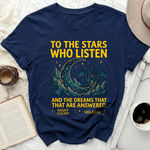 Velaris Dreamer Statement Tee in Navy