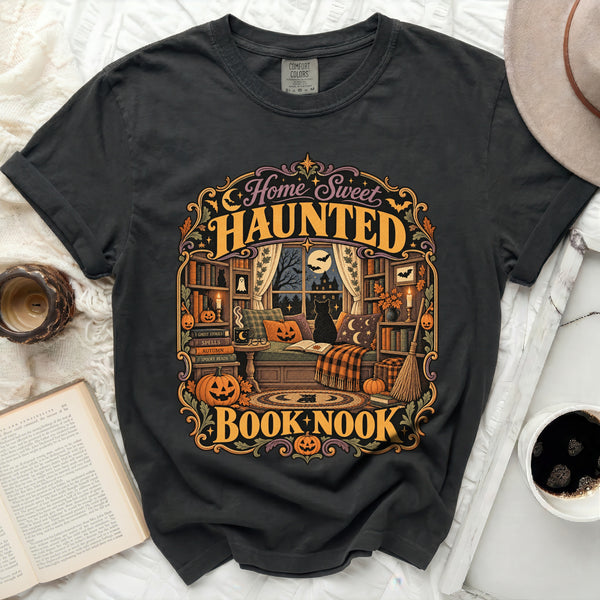 Haunted Book Nook Tee in Black