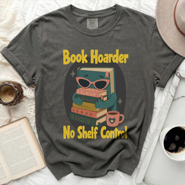 Retro Book Hoarder Tee in Pepper