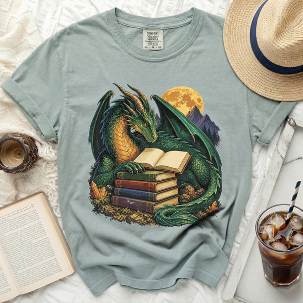 Book Dragon Tee in Bay