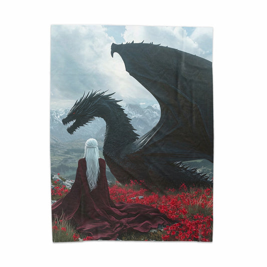Majestic Dragon Overlooking Landscape Blanket
