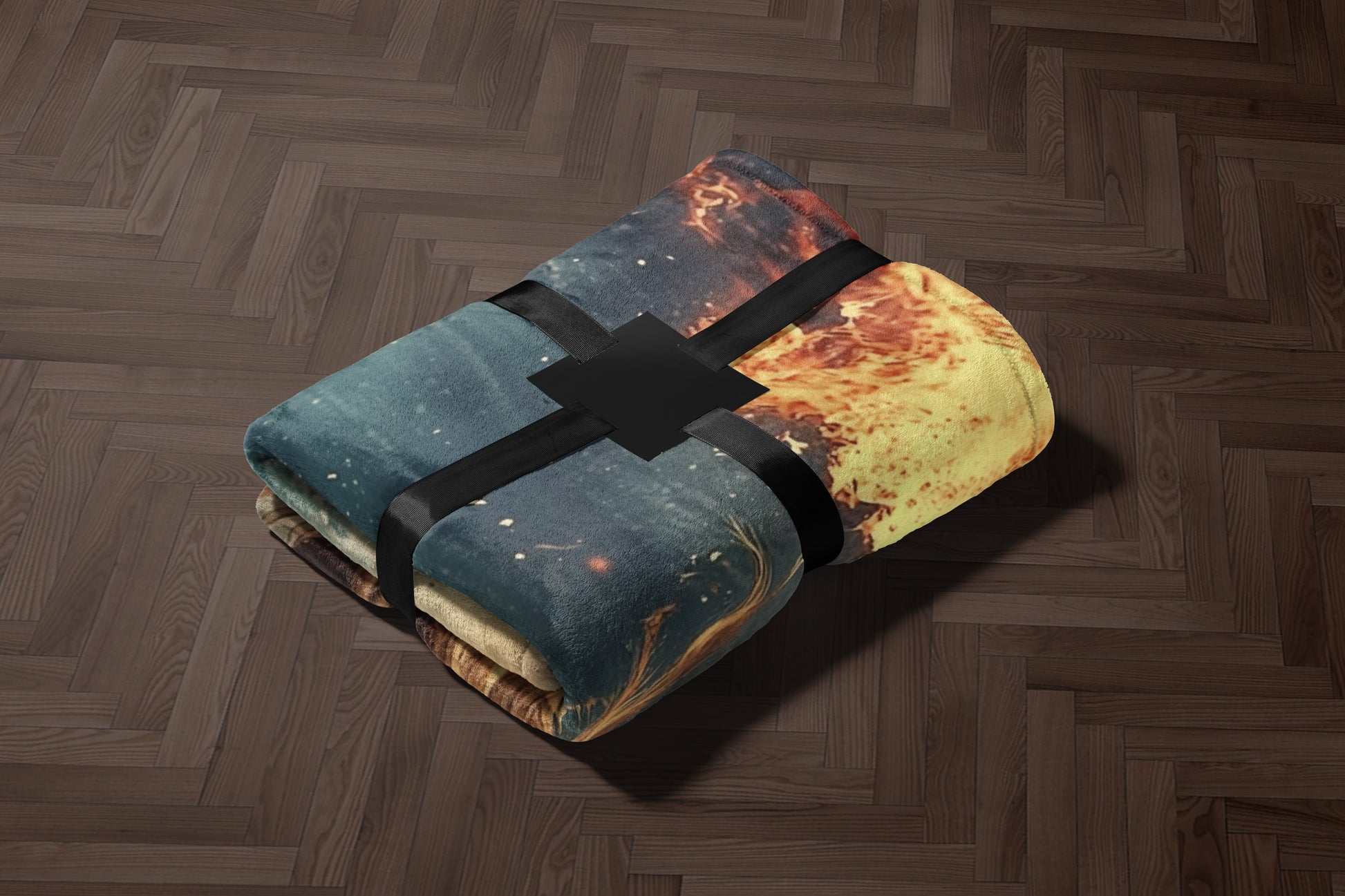 Vibrant Celestial Design Cozy Folded Blanket product