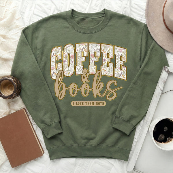 COFFEE & books Sweatshirt in Military Green