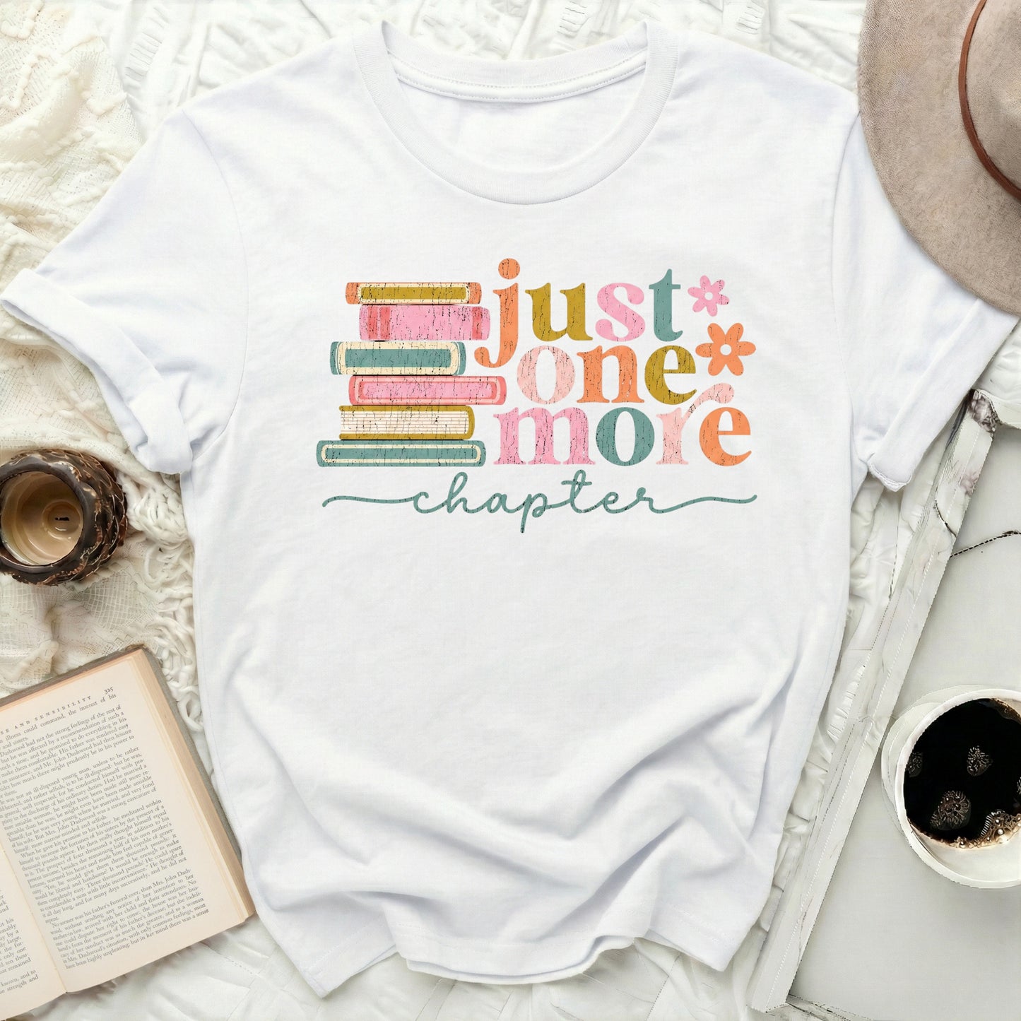 Just One More Chapter Graphic Tee for Book Lovers