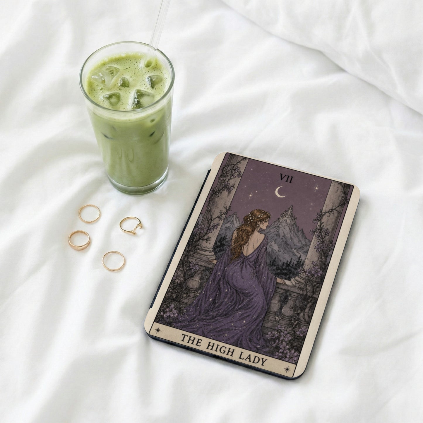 Tarot card "The High Lady" with roman numeral VII and a moon symbol.