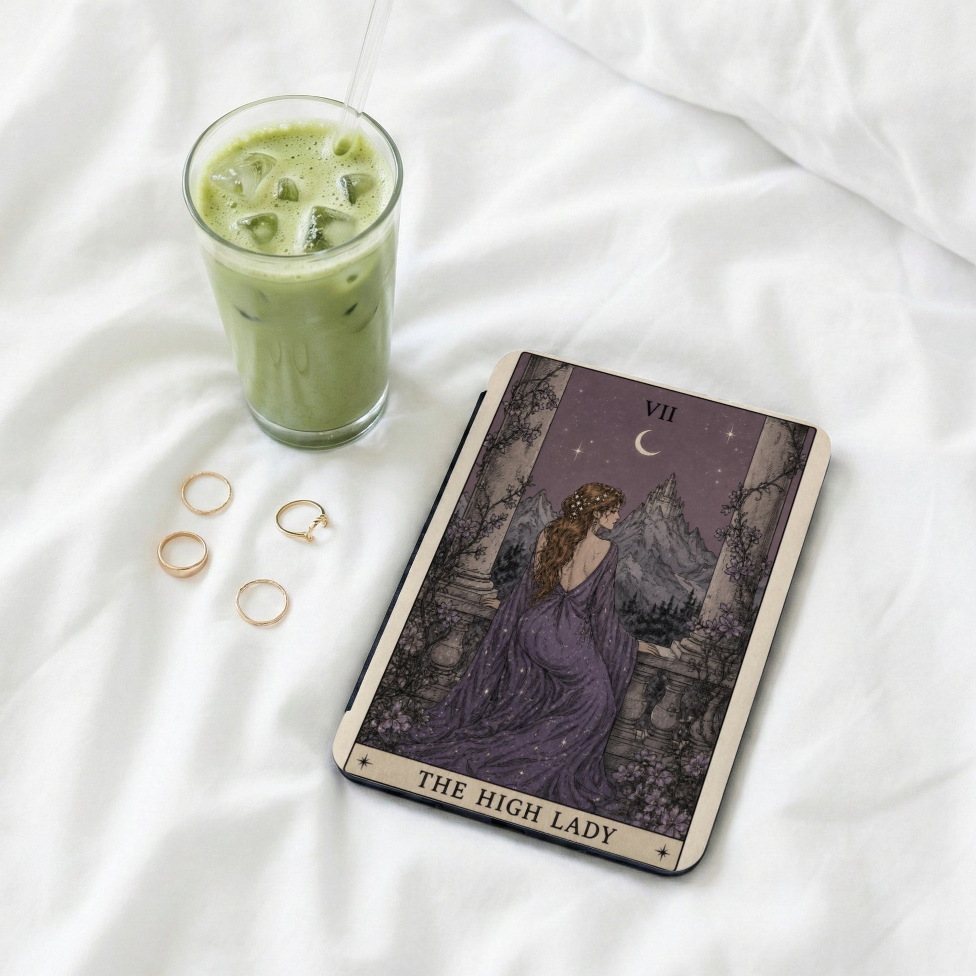 Tarot card "The High Lady" with roman numeral VII and a moon symbol.