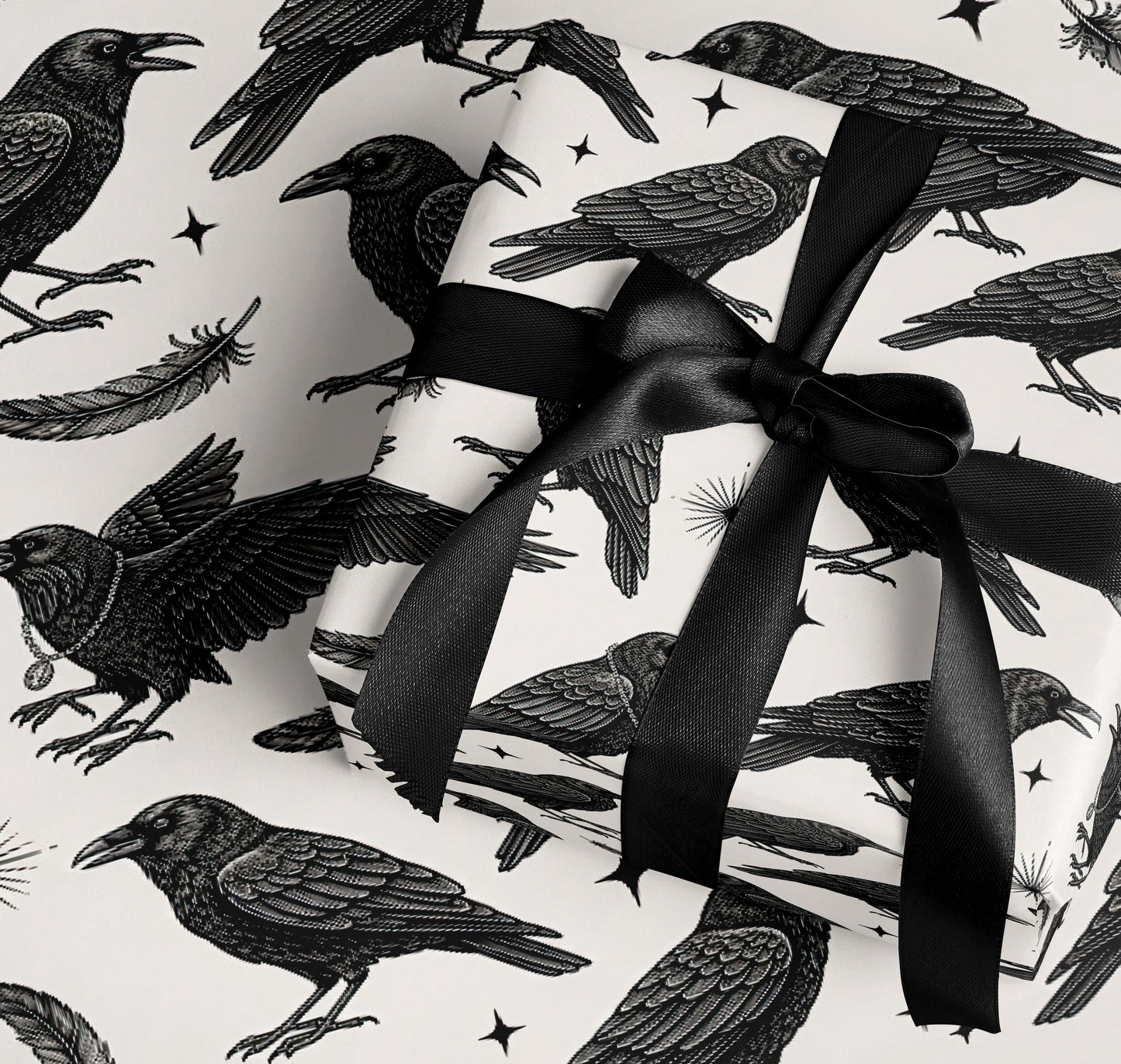 Elegant Raven Themed Gift Wrapping Paper Sheets