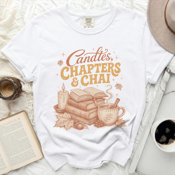 Candles, Chapters, Chai Tee in White