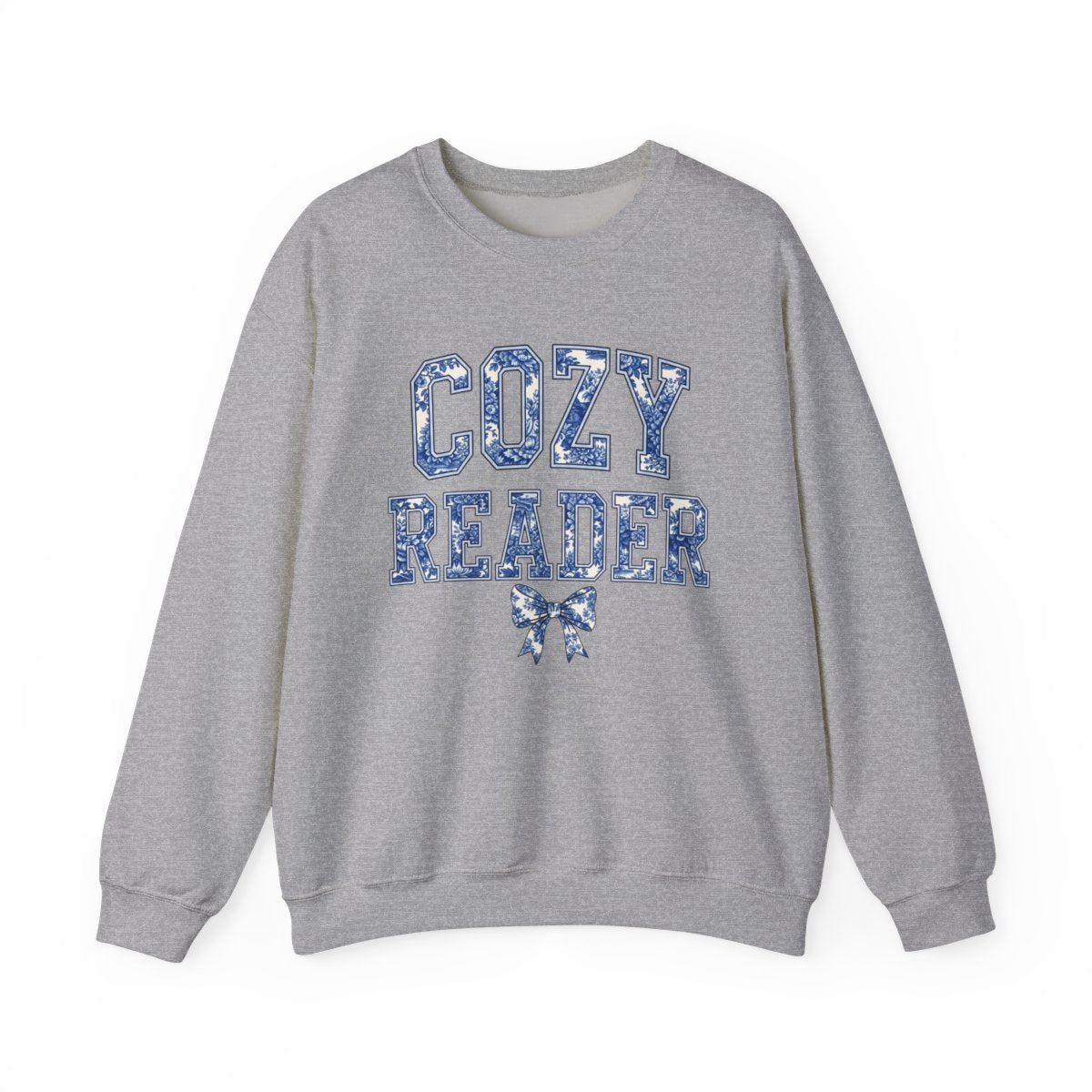 Cozy Reader Printed Gray Sweatshirt Apparel