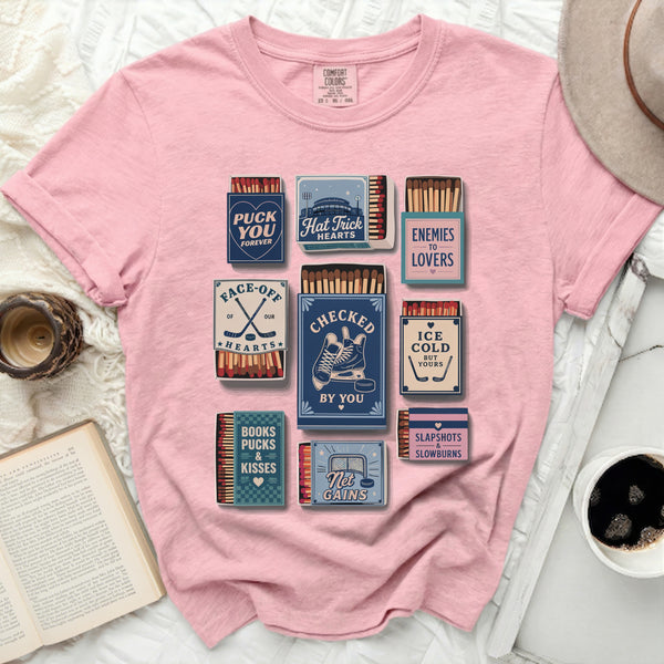 Hockey Love Matches Tee in Blossom
