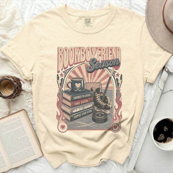 Bookboyfriend Season Hockey Tee in Ivory