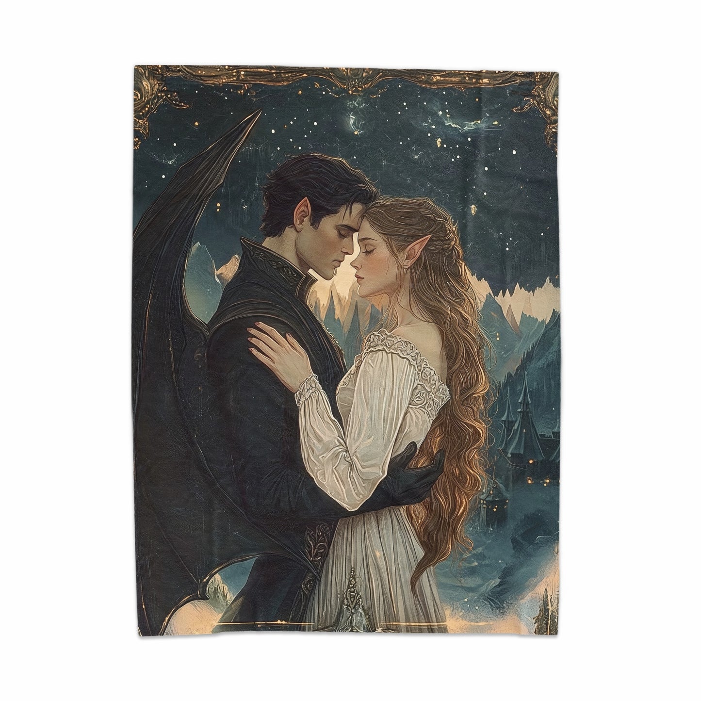 Enchanting Night Romance Fantasy Art Blanket