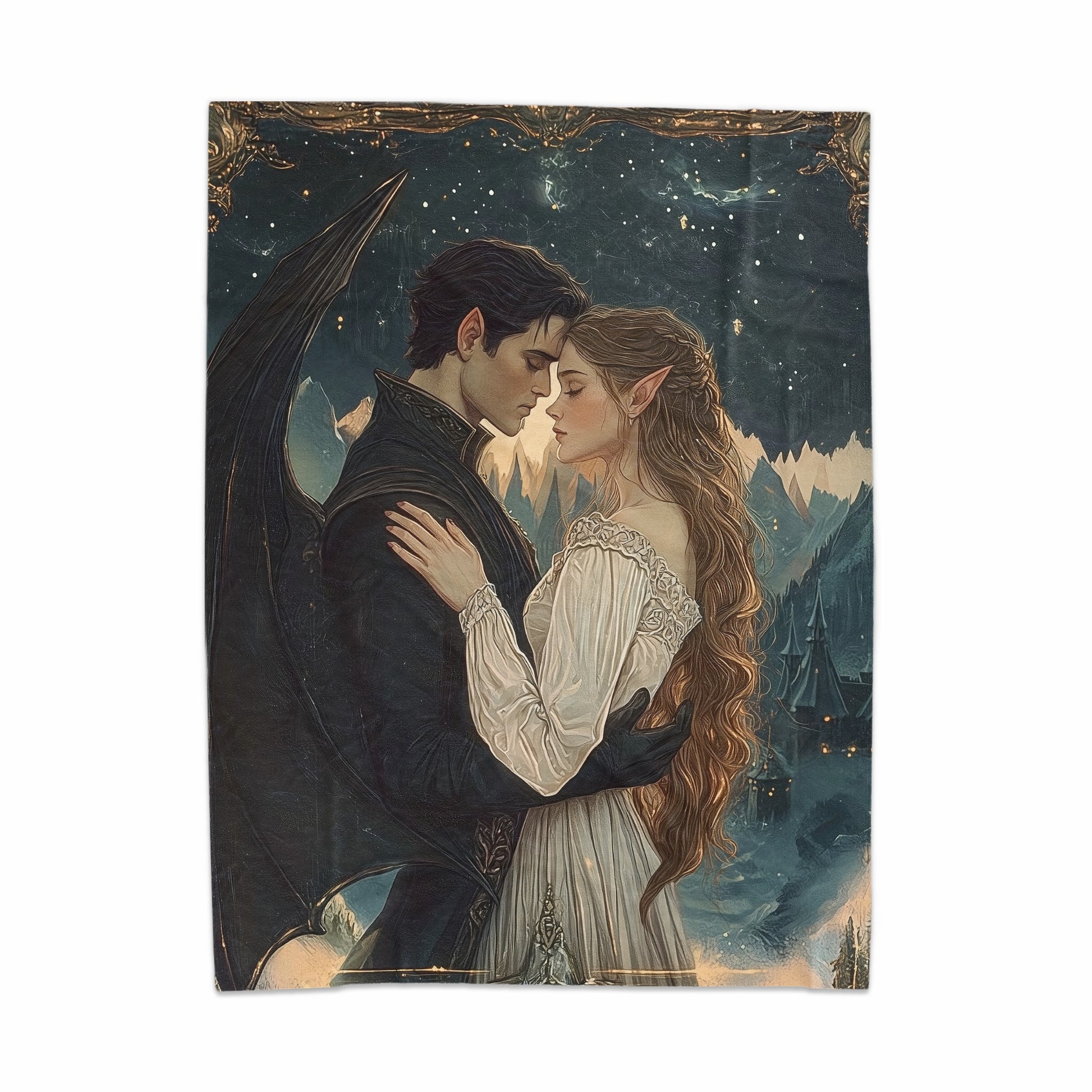 Enchanting Night Romance Fantasy Art Blanket