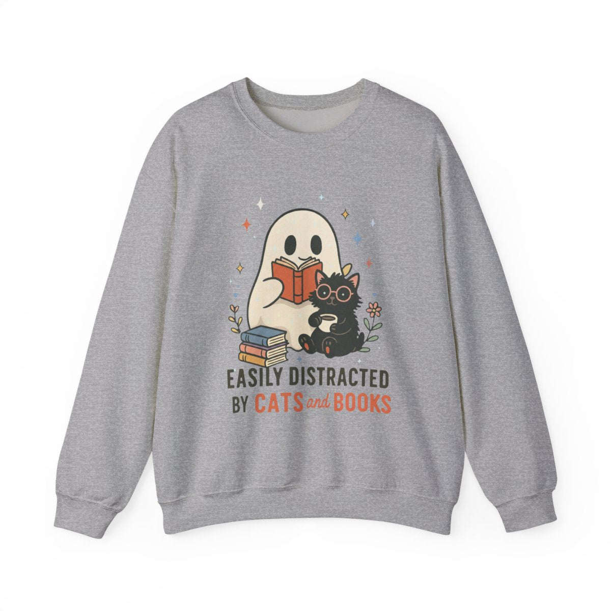 Easily Distracted by Cats and Books Sweatshirt