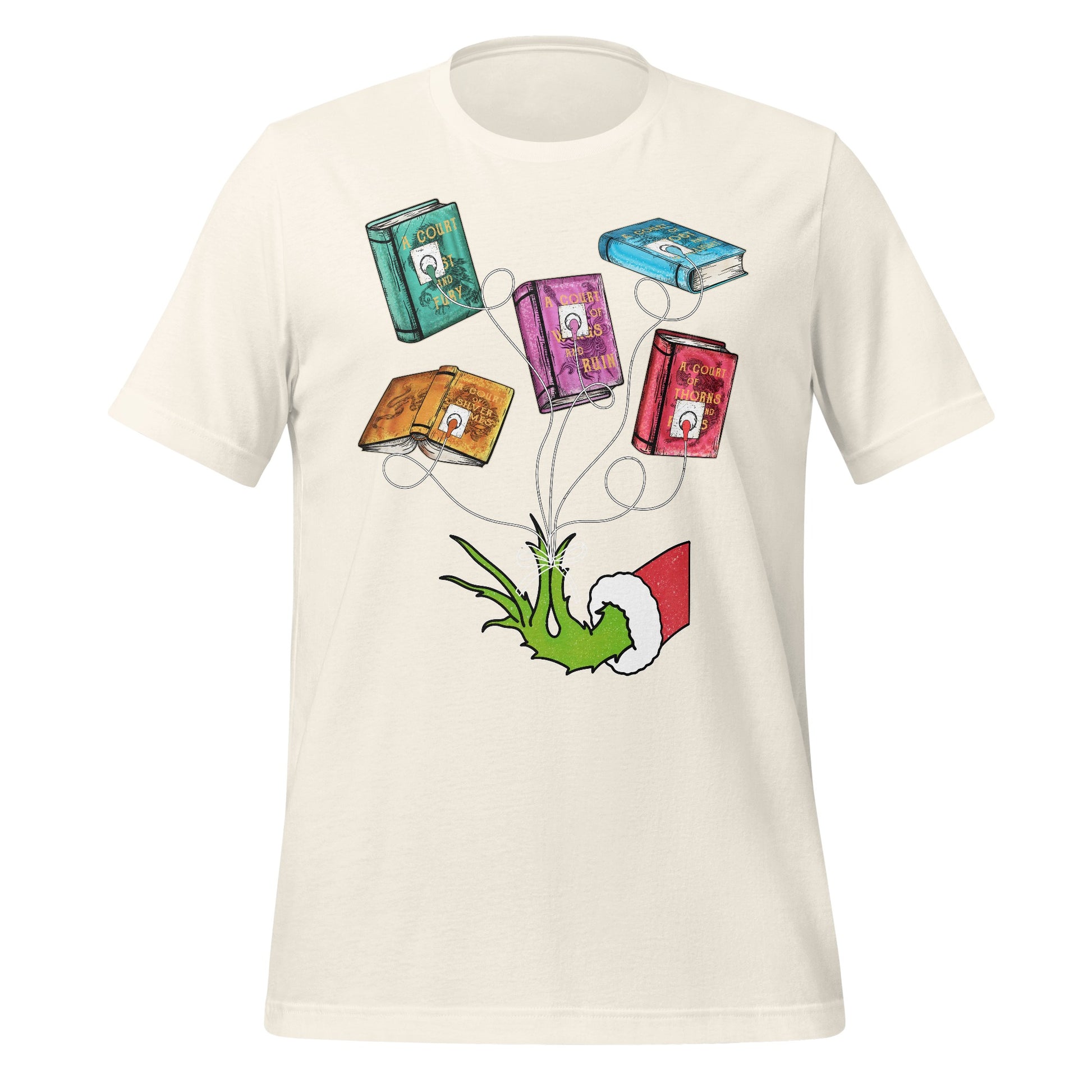 Dr Seuss Grinch Hand Books Colorful T-shirt