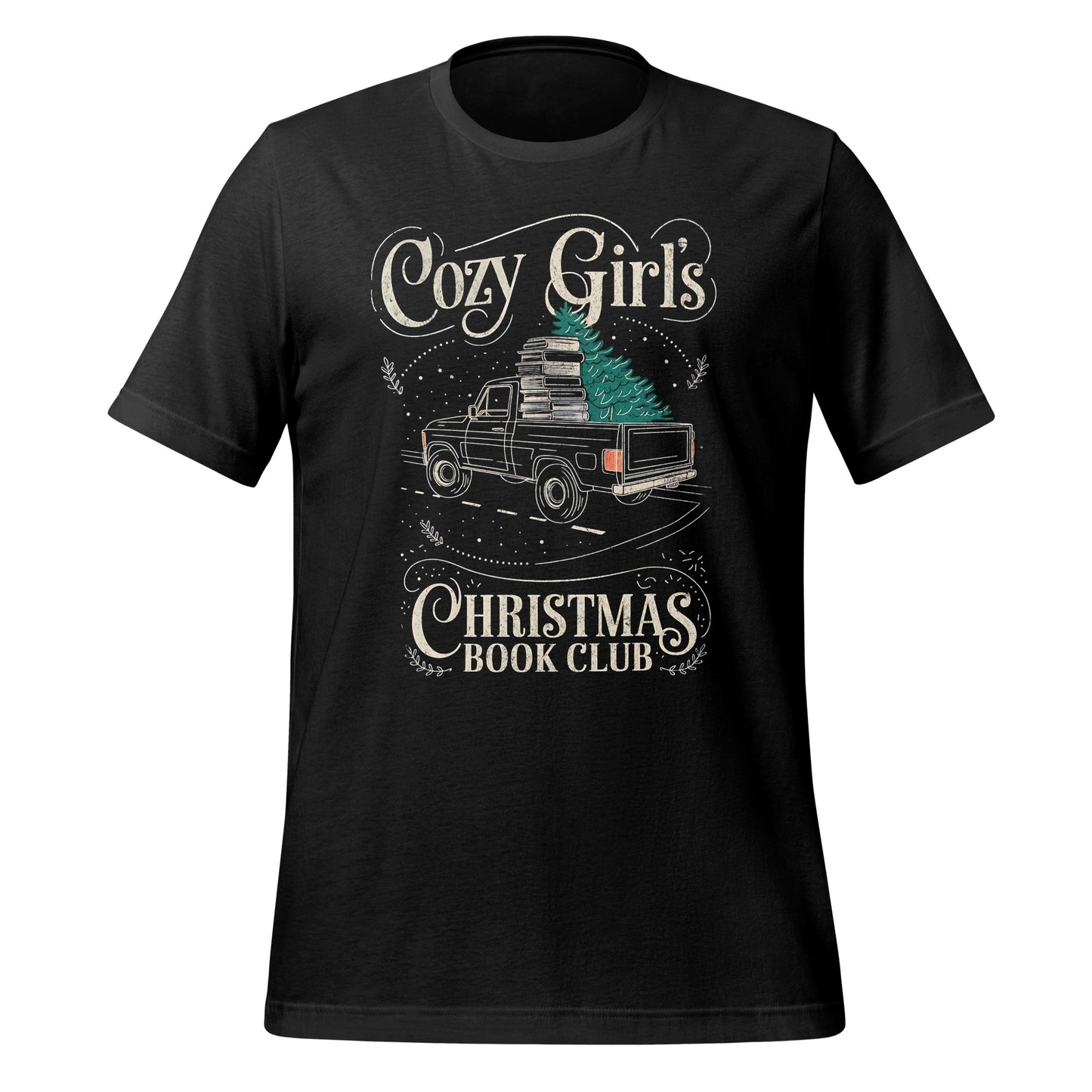 Cozy Girl's Christmas Book Club T-shirt