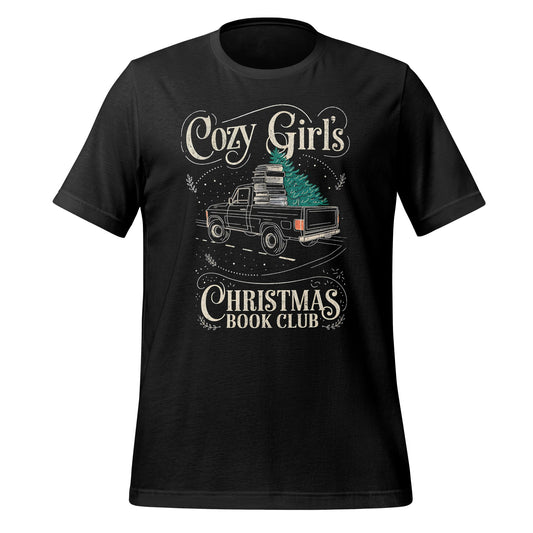 Cozy Girl's Christmas Book Club T-shirt