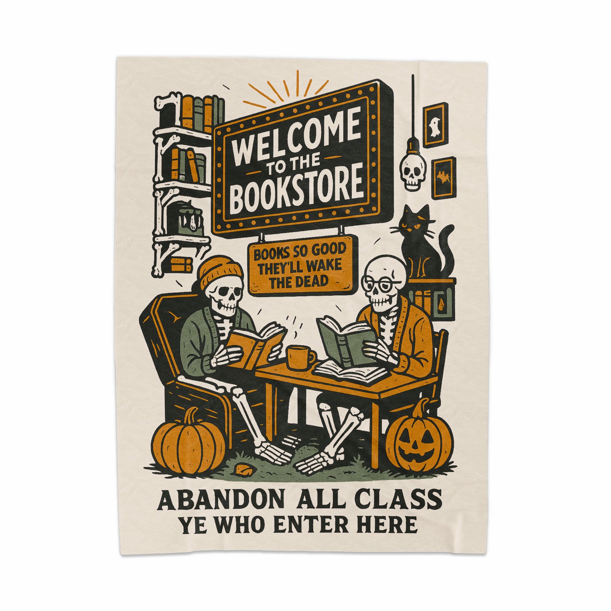 Welcome to the Bookstore Skeleton Artwork Poster