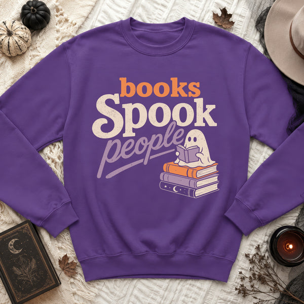 Spooky Books Vintage Pastel Sweatshirt in Purple