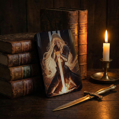 Powerful Female Warrior Glowing Sword Fantasy Scene product type