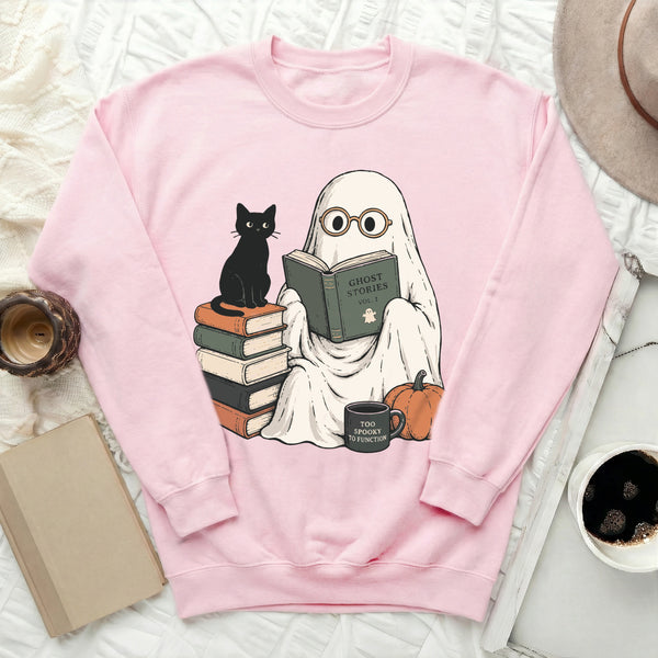 Cozy Ghost Sweatshirt in Light Pink