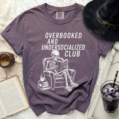 Purple t-shirt with skeleton reading "People? No, Thanks." Club.