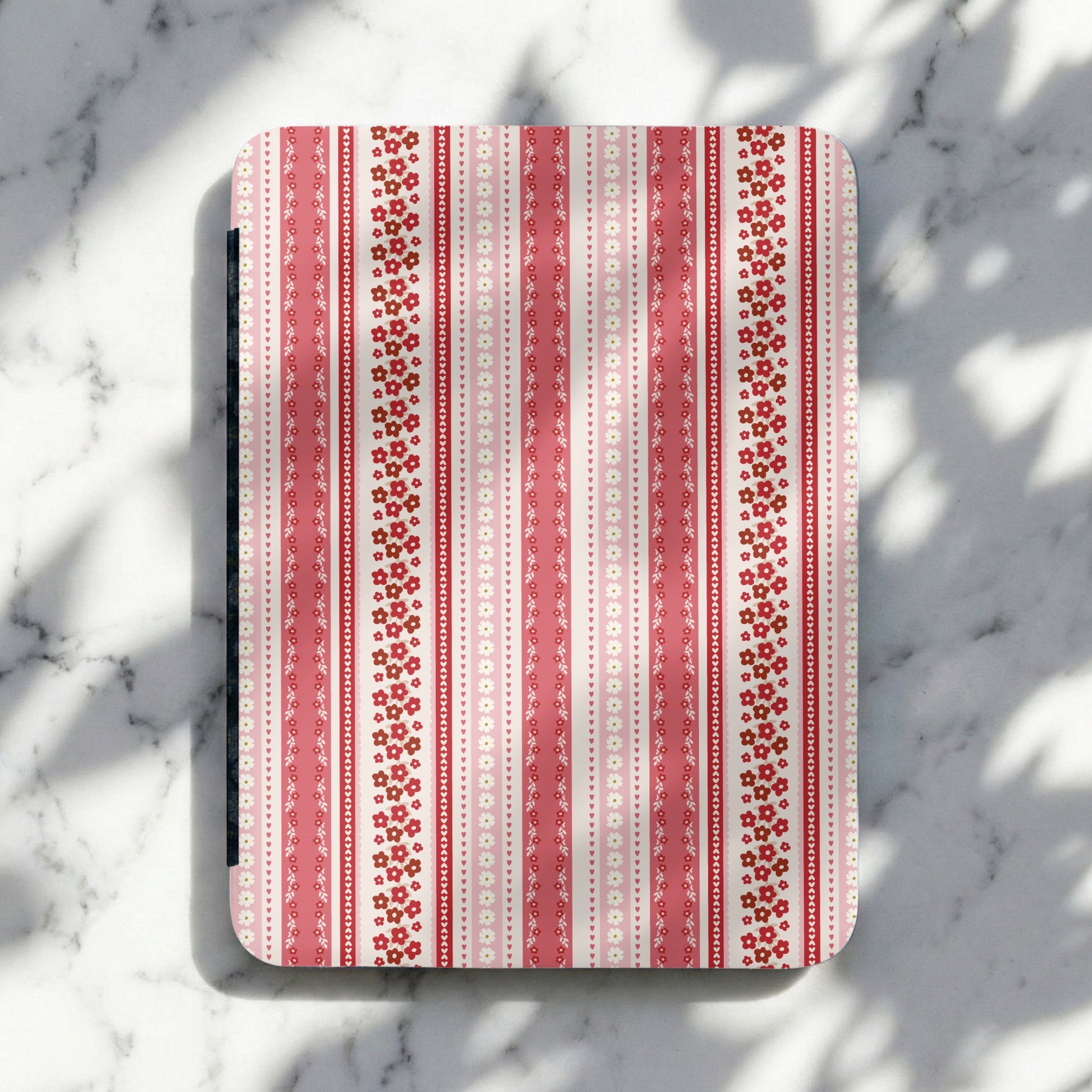 Red and White Floral Striped Design Cutting Board